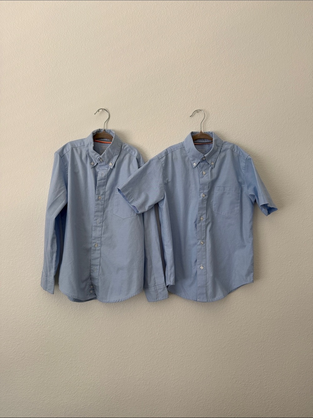 Kids Light Blue Button-Down Shirt (long sleeves&short sleeves)
